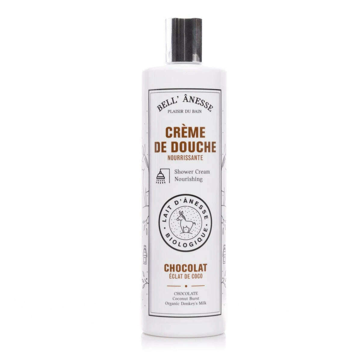 CHOCOLATE Shower Cream with Organic Donkey Milk 400ml 