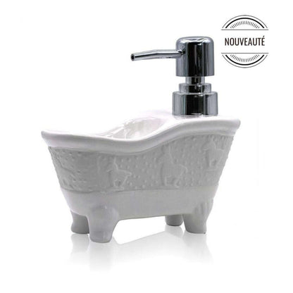 Ceramic bathtub liquid soap dispenser (white)