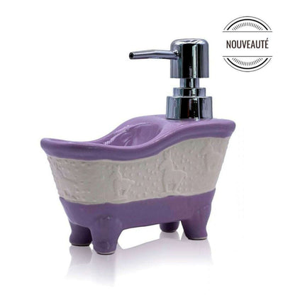 Ceramic bathtub liquid soap dispenser (purple)