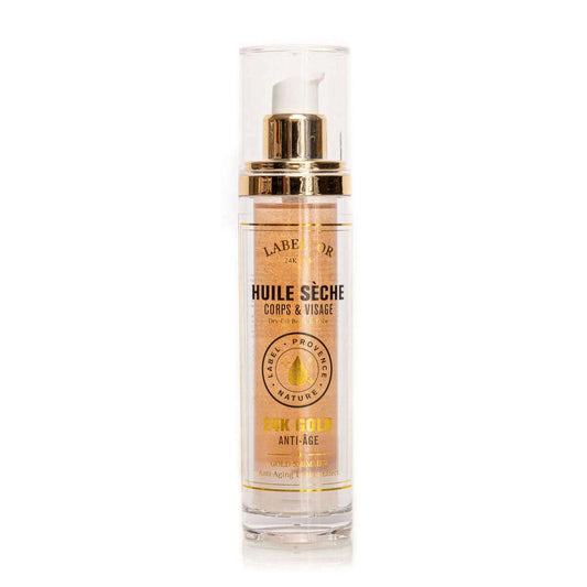 Spray de aceite seco de oro de 24k con 4 aceites