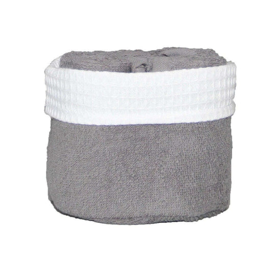 100% cotton basket + 6 guest towels - anthracite