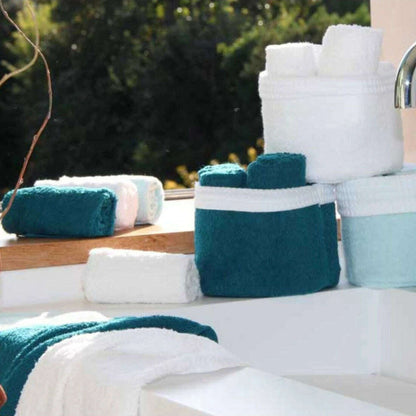 100% cotton basket + 6 guest towels - ocean