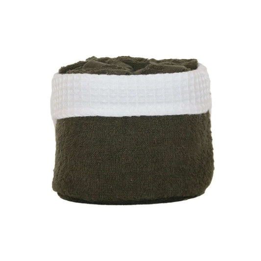 100% cotton basket + 6 guest towels - tarmac